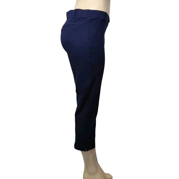 BETABRAND Women's Dress Pull On Pants Cropped Leg Size Large Navy Blue - Picture 9 of 14